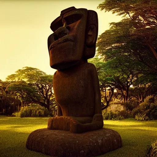 Moai statue giving a TED talk, DALL-E mini / Craiyon