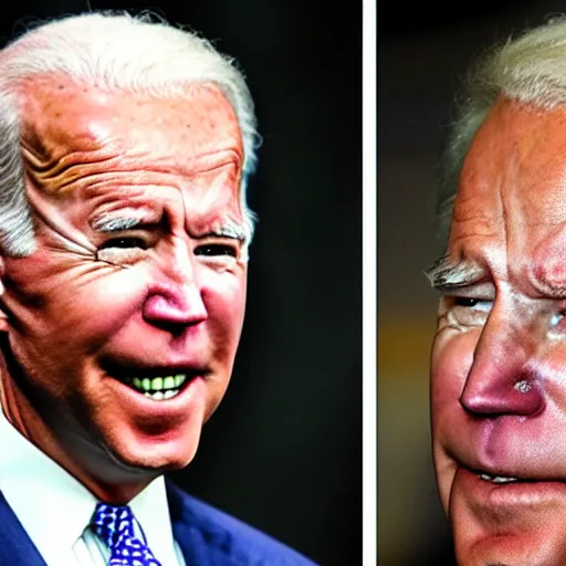 Image similar to a high quality realistic HD photograph of Joe Biden extremely high, intoxicated, tripping on LSD