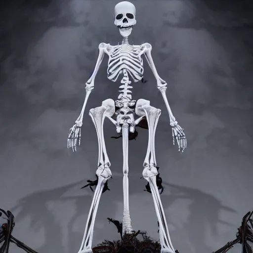 Prompt: most beautiful skeletal death pedestal, fantastic reality cinematic, dynamic lighting, highly detailed, 8 k resolution,