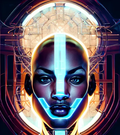 Prompt: symmetry portrait of michael jordan cyberborg ultra detailed, intricate, anime, dynamic lighting, digital art, digital painting, art station, wlop, sharp focus, illustration, art by artgerm and greg rutkowski and alphonse mucha