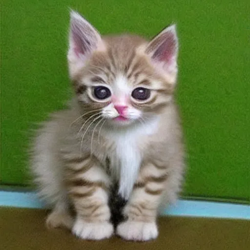 Image similar to cute crying kitten crying!!!, teary eyed