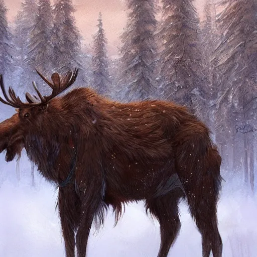 Prompt: moose furry by greg rutkowski