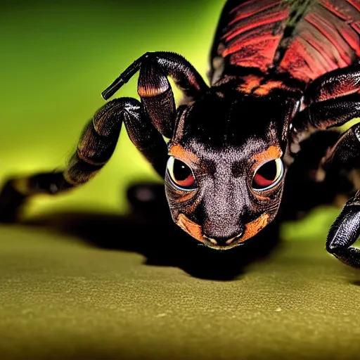 Image similar to a scorpion - cat - hybrid. animal photography,