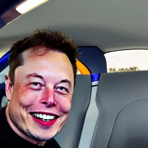 Prompt: photo of elon musk at a gas station