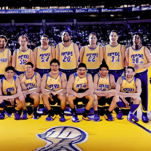 Image similar to Humpback Whales wearing Lakers jersey, team photo