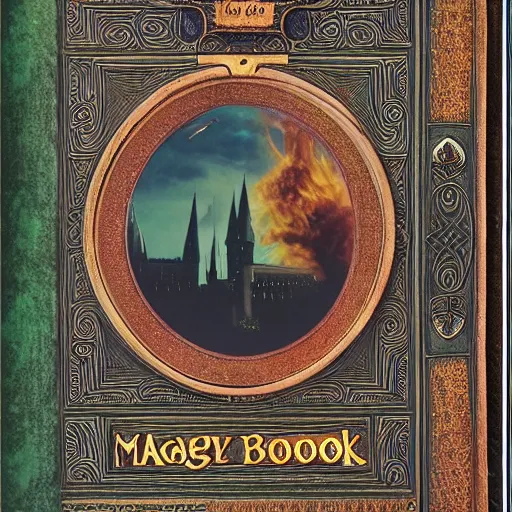 Image similar to cover of magic book written by harry potter, highly detailed, 4 k