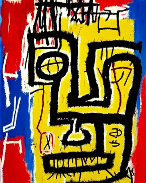 Image similar to a extremely ultra highly detailed majestic hi - res painting by jean - michel basquiat