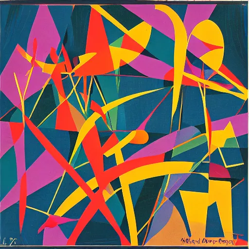 Image similar to a mid - century abstract album cover by mary blair