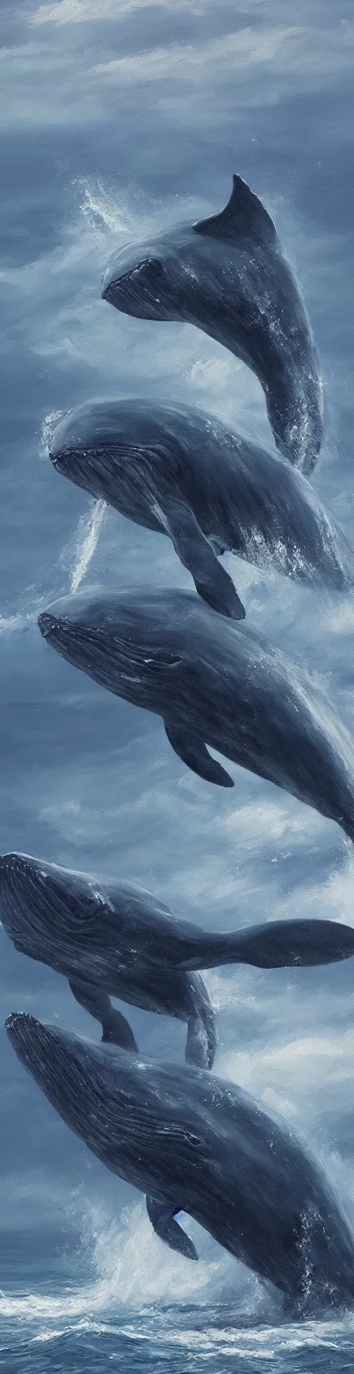 Image similar to scary giant whale in ocean, oil Painting, ultradetailed, artstation, ultradetailed, digital Painting