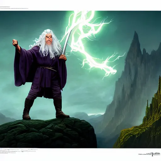 Prompt: film still of gandalf starring as the hulk, highly detailed matte fantasy painting, stormy lighting, by ross tran, by artgerm, by lisa frank, by brom, by peter mohrbacher
