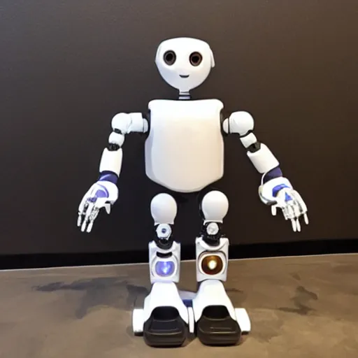 Prompt: photo of the robot Buddy from the Blue frog company