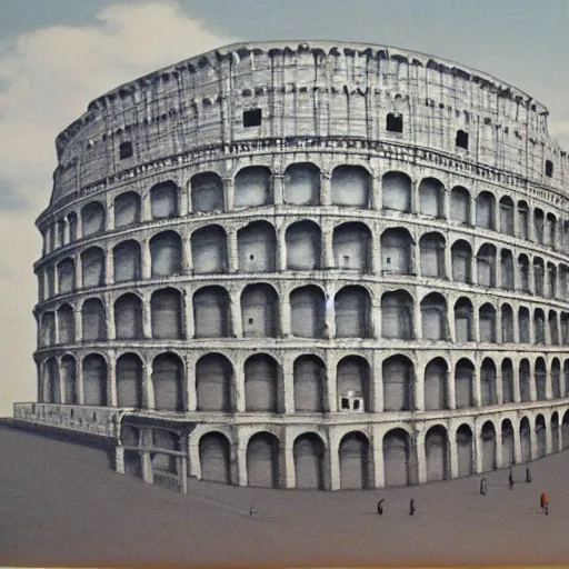 Image similar to cubic colosseum, futurism in the style of gerardo dottori