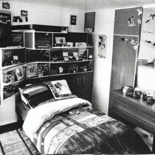 Prompt: a photo of the typical nambour, 1 0 year old boy's bedroom in the year 1 9 9 4