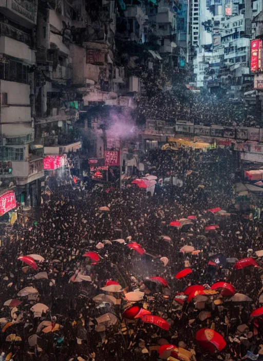 Prompt: 2 0 1 9 hong kong riot by jean honore fragonard. wide angle shot. depth of field. high definition. 8 k. photography.