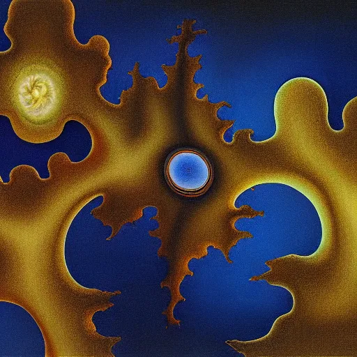 Image similar to painting of mandelbrot fractal by salvador dali