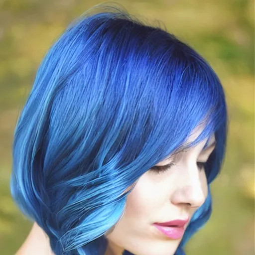 Image similar to WLOP, blue hair