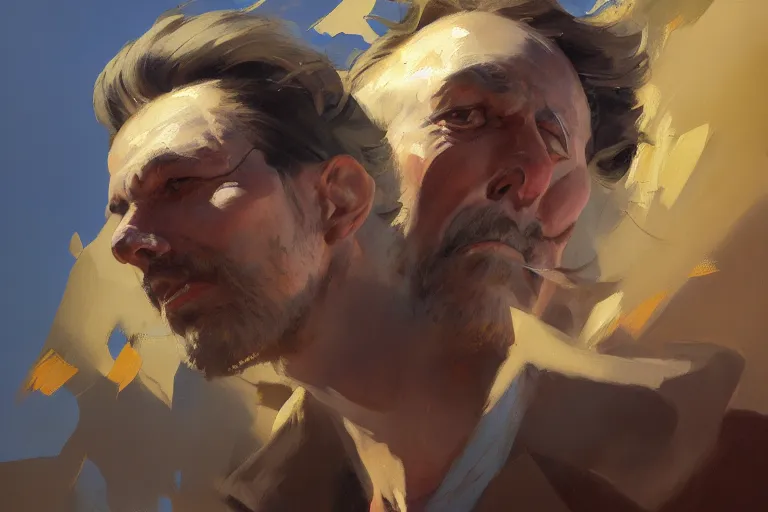 Image similar to greg manchess closeup portrait of a man falling over, profile picture, organic painting, sunny day, matte painting, bold shapes, hard edges, street art, trending on artstation, by huang guangjian, gil elvgren, ruan jia, randy vargas, greg rutkowski