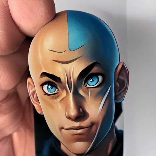 Image similar to aang from avatar the last airbender by artgerm, photorealistic, intricate detail