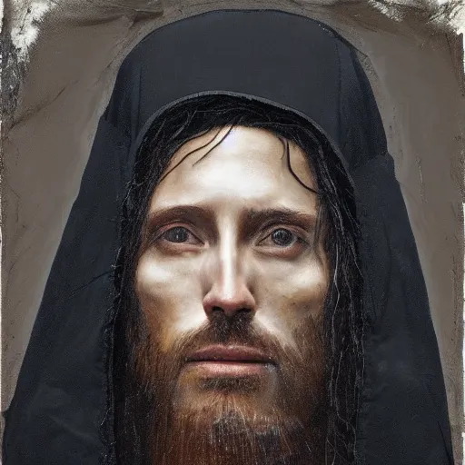 Prompt: a full body lookbook portrait of modern - day jesus wearing hat and hoodie by nicola samori, hat and hoodie, detailed, oil painting, hyper - realistic, 8 k, yeezy collection