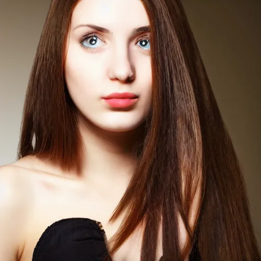 Prompt: young brunette woman with hooknose from all sides