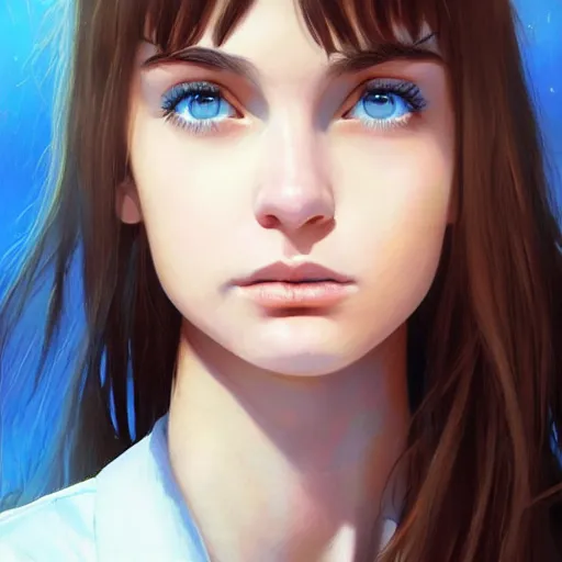 Prompt: portrait of a brunette thin teenager girl with blue eyes wearing school uniform, aims his spas-12 shotgun at you, light stubble, digital art,photorealistoc,art by greg rutkowski,hyperdetailed,western comic style,comic,comic style,sharp lineart,professional lighting,deviantart,artstation,trevor henderson,rossdtaws,cinematic,dramatic