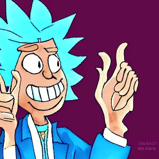 Image similar to rick sanchez in church digital art