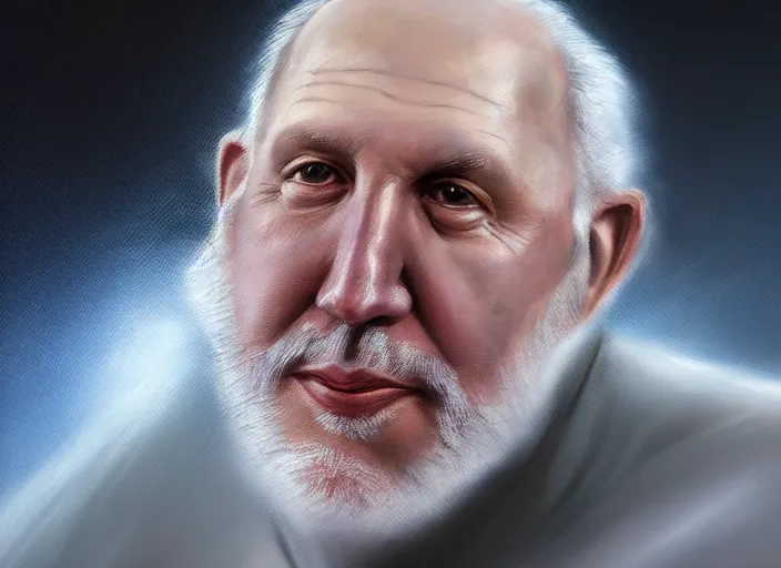 Image similar to facial portrait of greg popovich flying, fantasy, inspiring, super hero art, oil on canvas, octane render, san antonio spurs suit, trending on artstation