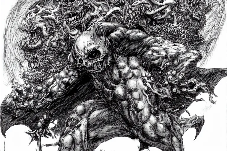 Image similar to Now I am become death, the destroyer of worlds. by kentaro miura, by kim jung gi