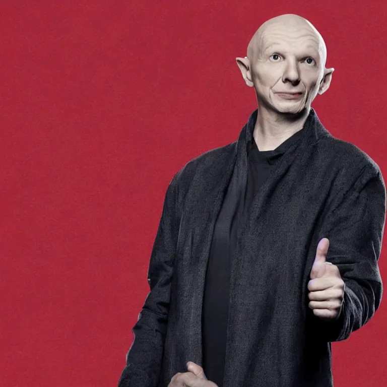 Prompt: promo photo for snoke's netflix standup special, photograph, standup comedy