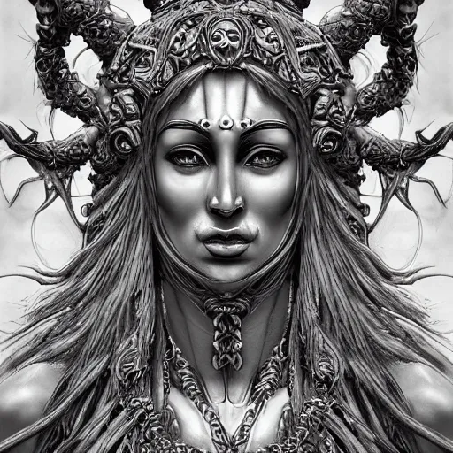 Prompt: photorealistic, highly detailed goddess of demons