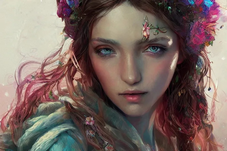 Prompt: a beautiful bohemian girl, intricate, highly detailed, digital painting, pixiv, artstation, official media, concept art, rich vivid colors, ambient lighting, sharp focus, illustration, art by wlop