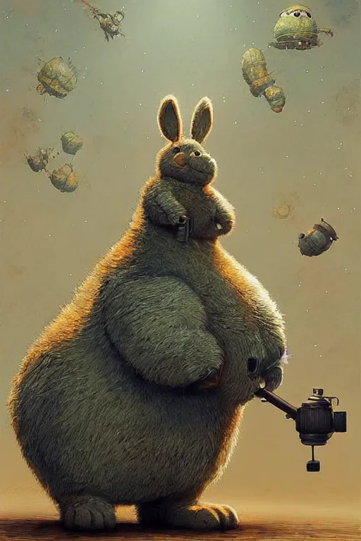 Image similar to cute adorable pixar inspired big chungus, hyper realistic, fantasy art, in the style of chris foss and alan lee, intricate, hyper detailed, smooth