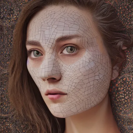 Image similar to hyperrealistic mixed media painting of alphabet, perfect facial symmetry, dim volumetric lighting, 8 k octane beautifully detailed render, post - processing, portrait, extremely hyper - detailed, intricate, epic composition, brown eyes, highly detailed eyes, realistic eyes, cinematic lighting, masterpiece, trending on artstation, very very detailed, masterpiece, stunning,