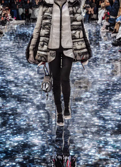 Image similar to hyperrealistic and heavy detailed moncler runway show of buildings, leica sl 2 5 0 mm, vivid color, high quality, high textured, real life