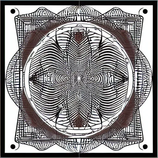 Image similar to a square vector art panel for cnc plasma, laser, geometric circuit pattern