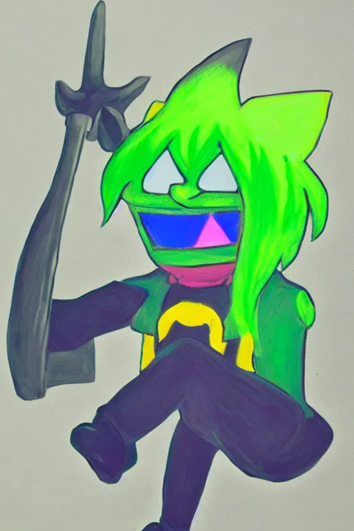 Image similar to ralsei from deltarune, painting