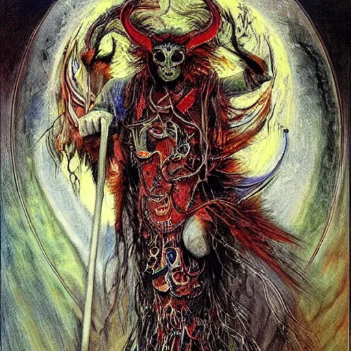 Prompt: the concept of self - loathing, the demon within, airbrush art, shamanic dmt horror art, by edwin austin abbey