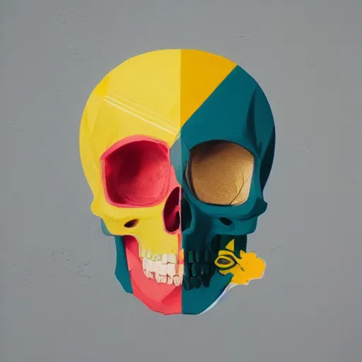 Prompt: Skull with Gold teeth Painting by Sachin Teng, asymmetrical, Organic Painting , Matte Painting, geometric shapes, hard edges, graffiti, street art,:2 by Sachin Teng:4