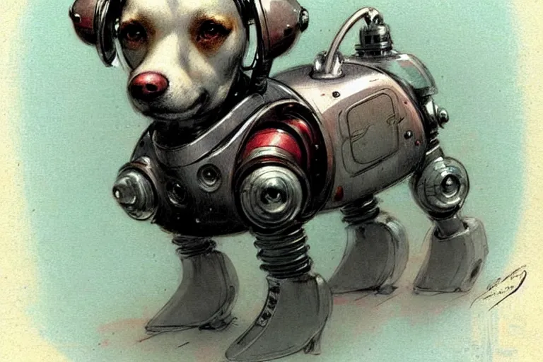 Image similar to ( ( ( ( ( 1 9 5 0 s retro future robot android dog. muted colors. ) ) ) ) ) by jean - baptiste monge!!!!!!!!!!!!!!!!!!!!!!!!!!!!!!