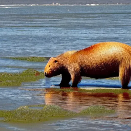 Prompt: photograph of the world's largest capybara