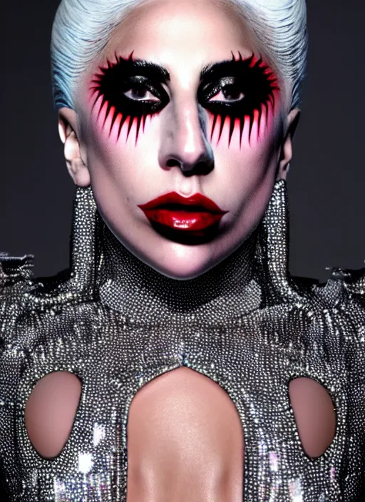 Image similar to lady gaga by nick knight, born this way, born this way album, red weapon 8 k s 3 5, cooke anamorphic / i lenses, highly detailed, cinematic lighting