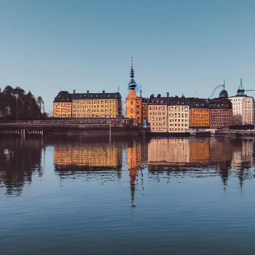 Image similar to Stockholm in the style of Wes Anderson