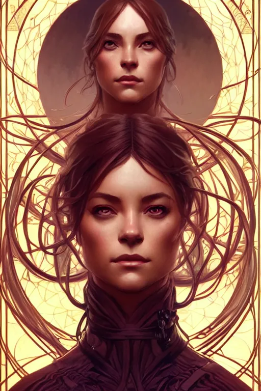 Prompt: symmetry!! intense fanart of alizee as acotar protagonist, intricate, elegant, highly detailed, my rendition, digital painting, artstation, concept art, smooth, sharp focus, illustration, art by artgerm and greg rutkowski and alphonse mucha