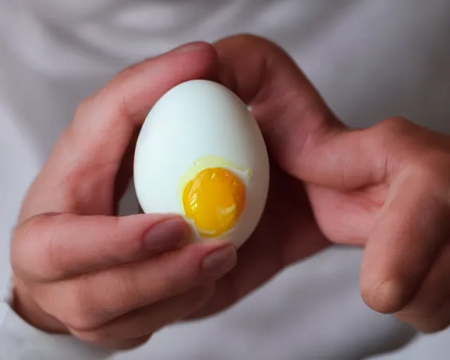 Image similar to egg with a leaky nose. yolk is coming out of the egg's nose.