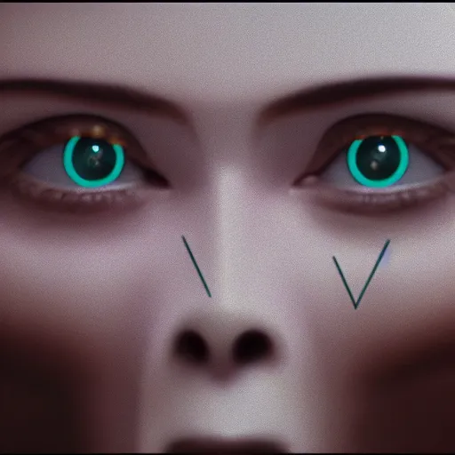 Image similar to film still of Black Mirror Episode about a Sentient Artificial Intelligence, VFX, 2022, 40mm lens, shallow depth of field