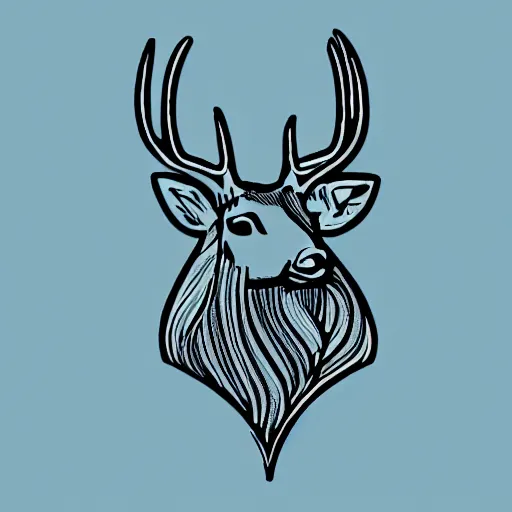 Image similar to a majestic deer in style of a twitter logo