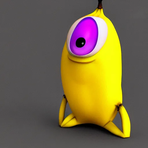 Prompt: pixar style banana, 3D render