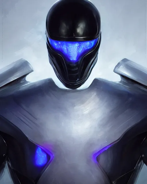 Prompt: character concept of iridescent sinewy smooth muscular male sleek glossy indigo black pearlescent liquid metal scifi armor with smooth black featureless helmet, by greg rutkowski, mark brookes, jim burns, tom bagshaw, magali villeneuve, trending on artstation