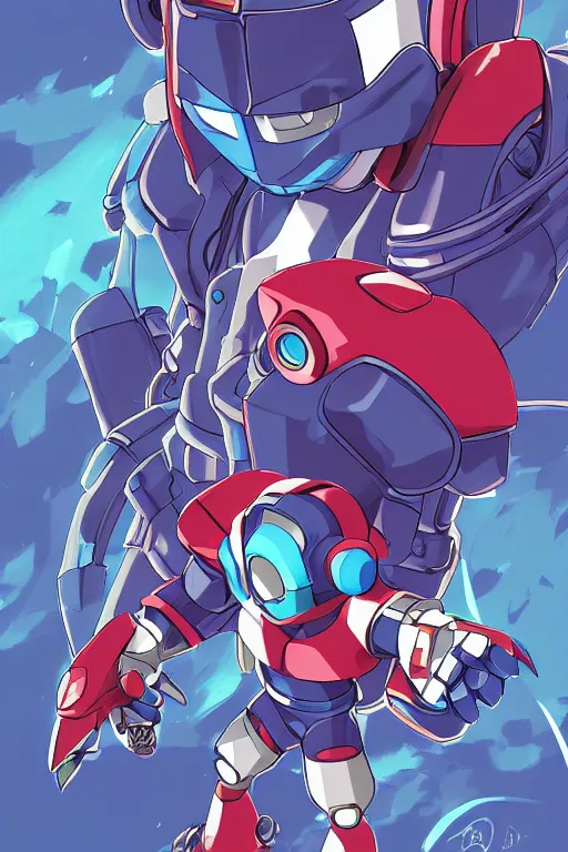 Image similar to robot ninja mask helmet megaman x zero rockman 2 0 2 2 switch game boss legacy collection fanart artsation, art gta 5 comics, behance hd by jesper ejsing, by rhads, makoto shinkai and lois van baarle, ilya kuvshinov, rossdraws global illumination ray tracing