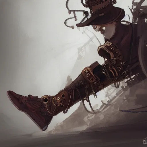 Image similar to sneaker concept art, steampunk, sharp focus, illustration, concept art by tooth wu